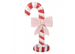 Christmas Decoration Figurine Candy Cane 11x6x20 Cm Red Plastic - 11*6*20 cm