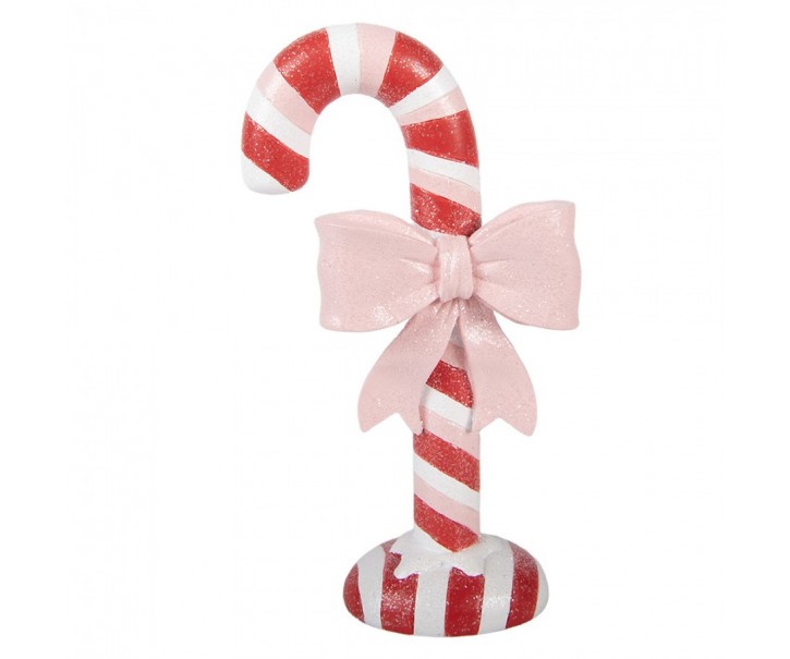 Christmas Decoration Figurine Candy Cane 11x6x20 Cm Red Plastic - 11*6*20 cm Clayre & Eef