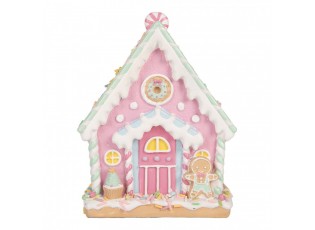 Gingerbread House 13x10x16 Cm Pink Plastic - 13*10*16 cm