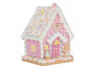 Gingerbread House 13x10x16 Cm Pink Plastic - 13*10*16 cm