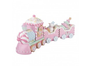 Christmas Decoration Figurine Train 45x12x19 Cm Pink Plastic - 45*12*19 cm