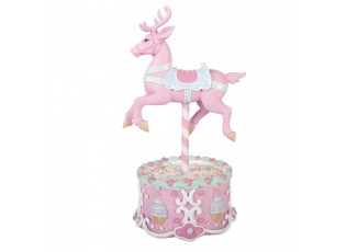 Christmas Decoration With LED Lighting Deer 17x14x29 Cm Pink Plastic - 17*14*29 cm / 2*AAA