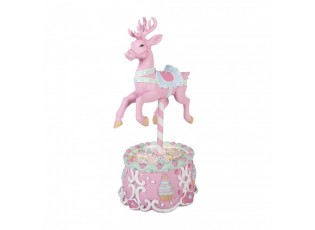 Christmas Decoration With LED Lighting Deer 17x14x29 Cm Pink Plastic - 17*14*29 cm / 2*AAA