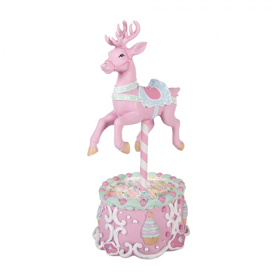 Christmas Decoration With LED Lighting Deer 17x14x29 Cm Pink Plastic - 17*14*29 cm / 2*AAA