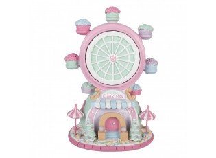 Christmas Decoration Figurine Giant Wheel 23x17x31 Cm Pink Plastic - 23*17*31 cm / 2*AA