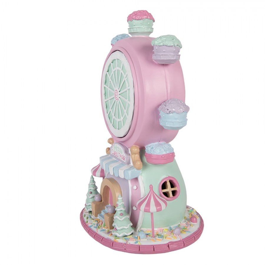 Christmas Decoration Figurine Giant Wheel 23x17x31 Cm Pink Plastic - 23*17*31 cm / 2*AA