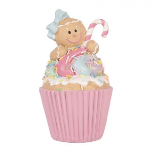 Vánoční dekorace Cupcake s perníčkem Pastel Christmas Chic - Ø 9*16 cm