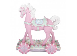 Dekorační růžová figurka koník Horse Pink - 35*16*38 cm