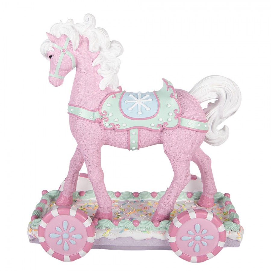Dekorační růžová figurka koník Horse Pink - 35*16*38 cm