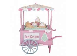 Vánoční dekorace retro zmrzlinový vozík Pastel Christmas Chic - 34*18*38 cm