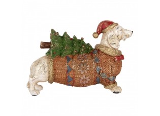 Decorative Figurine Dog 21x6x14 Cm White Plastic - 21*6*14 cm