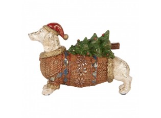 Decorative Figurine Dog 21x6x14 Cm White Plastic - 21*6*14 cm
