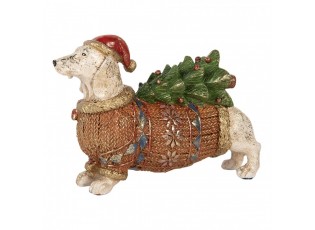 Dekorace figurka jezevčík ve světříku se stromkem - 21*6*14 cm