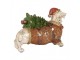 Decorative Figurine Dog 21x6x14 Cm White Plastic - 21*6*14 cm Clayre & Eef