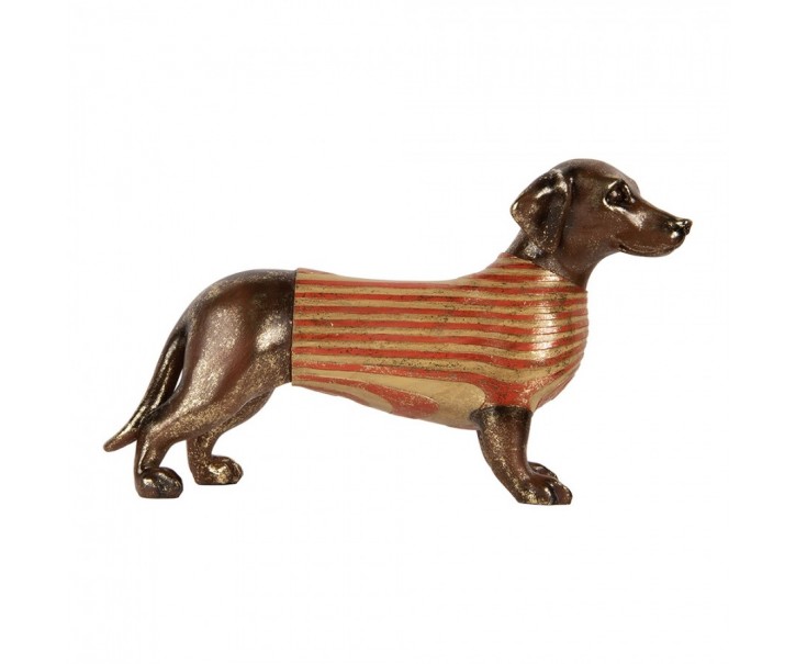 Decorative Figurine Dog 40x11x24 Cm Brown Plastic - 40*11*24 cm Clayre & Eef