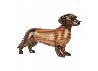 Decorative Figurine Dog 40x11x24 Cm Brown Plastic - 40*11*24 cm