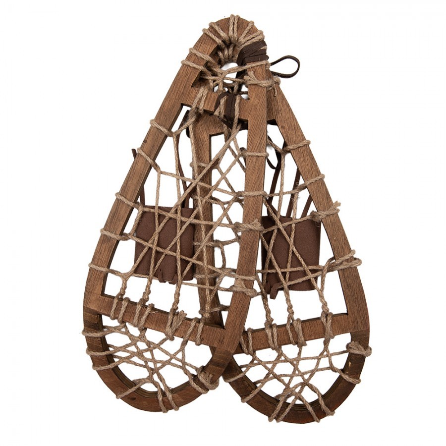 Hnědá antik dekorace sněžnice Snowshoes Vintage - 20*6*35 cm