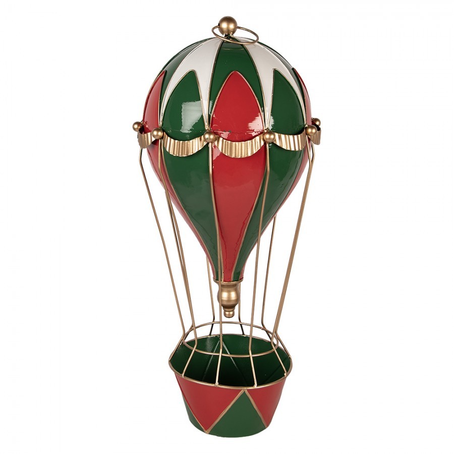 Vánoční kovová dekorace horkovzdušný balón- Ø 28*66 cm