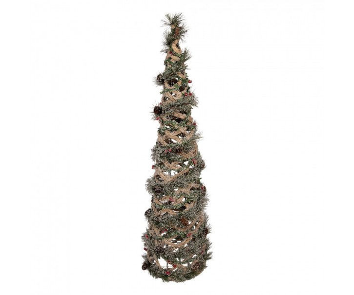 Christmas Decoration With LED Lighting Christmas Tree ? 28x99 Cm Green Rattan - LED ? 28*99 cm / 3*AA Clayre & Eef