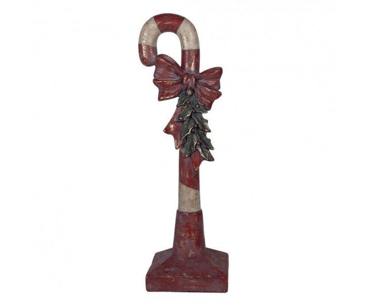 Christmas Decoration Figurine Candy Cane 35x23x100 Cm Red Plastic - 35*23*100 cm Clayre & Eef