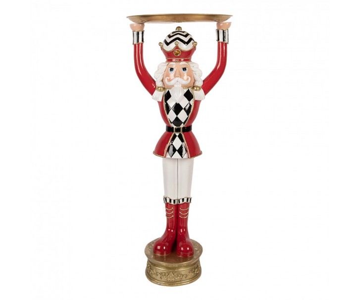 Christmas Decoration Figurine Nutcracker 30x30x65 Cm Red Plastic - 30*30*65 cm Clayre & Eef