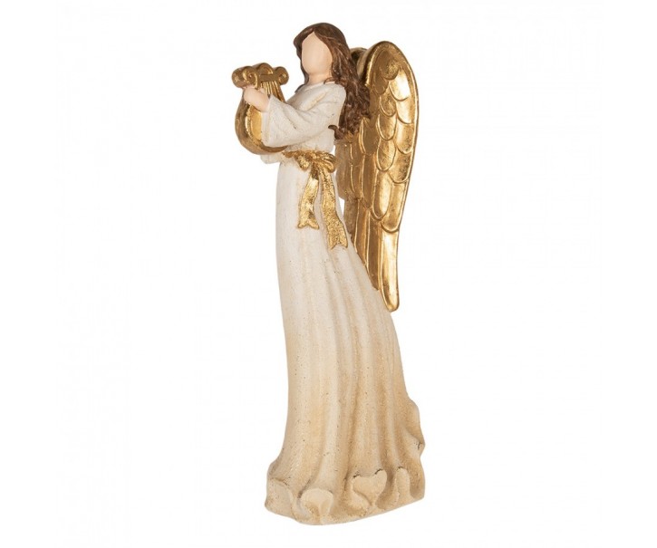Dekorace figurka Anděl hrající na harfu - 28*16*63 cm Clayre & Eef