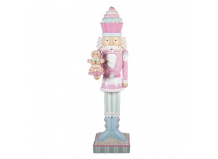 Christmas Decoration With LED Lighting Nutcracker 35x30x125 Cm Pink Plastic - 35*30*125 cm LED / 3*AA