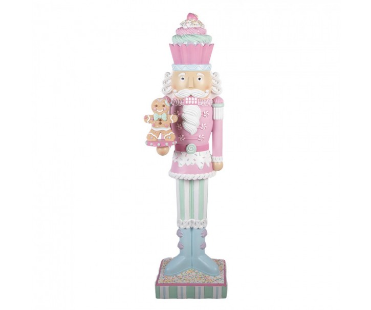 Christmas Decoration With LED Lighting Nutcracker 35x30x125 Cm Pink Plastic - 35*30*125 cm LED / 3*AA Clayre & Eef