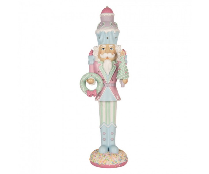 Christmas Decoration With LED Lighting Nutcracker 19x16x61 Cm Pink Plastic - 19*16*61 cm / 2*AA Clayre & Eef