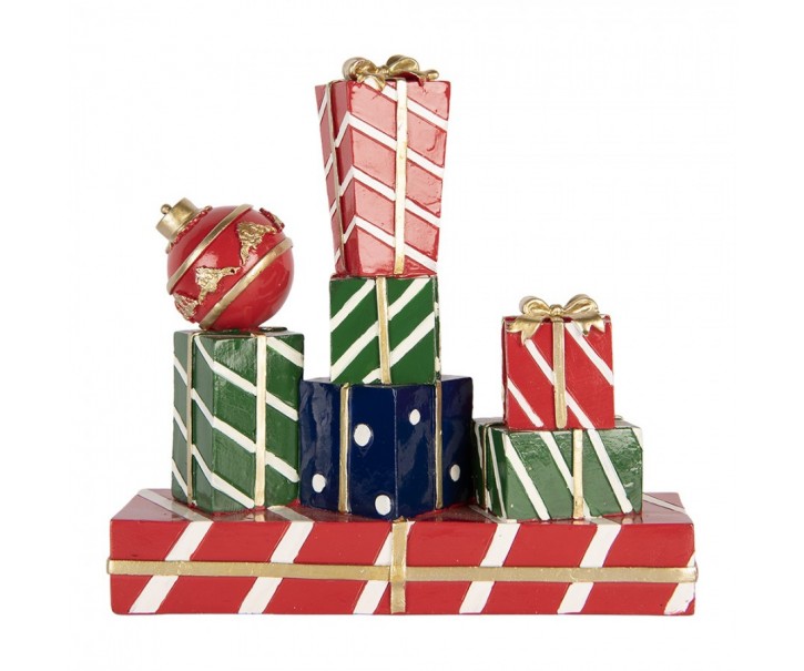 Christmas Decoration Figurine Gift 21x7x21 Cm Red Plastic - 21*7*21 cm Clayre & Eef