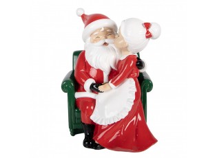 Christmas Decoration Figurine Santa Claus 15x17x20 Cm Red Plastic - 15*17*20 cm