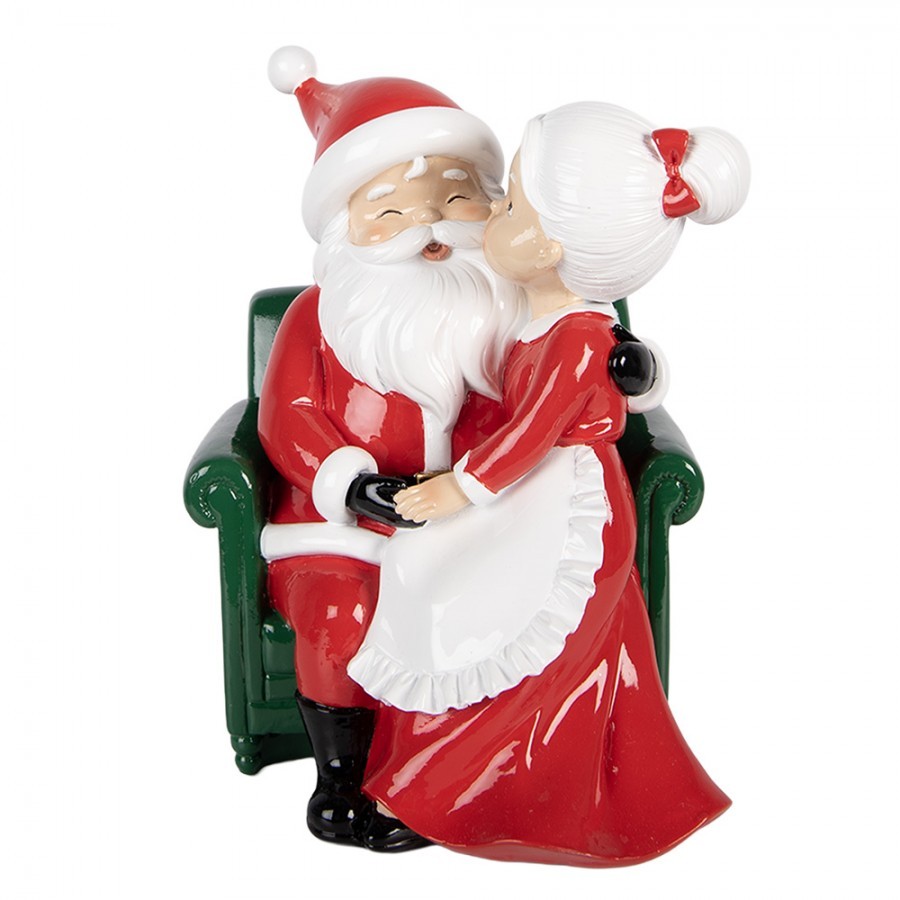 Christmas Decoration Figurine Santa Claus 15x17x20 Cm Red Plastic - 15*17*20 cm