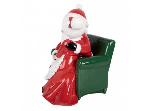 Christmas Decoration Figurine Santa Claus 15x17x20 Cm Red Plastic - 15*17*20 cm