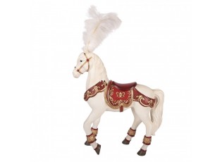 Decorative Figurine Horse 35x12x56 Cm White Plastic - 35*12*56 cm