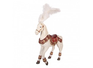 Decorative Figurine Horse 35x12x56 Cm White Plastic - 35*12*56 cm