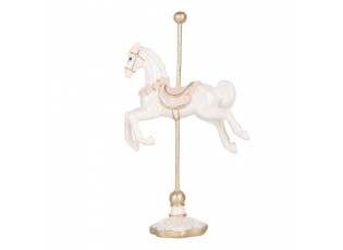 Christmas Decoration Figurine Horse 8x4x13 Cm White Plastic - 8*4*13 cm