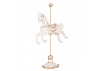Christmas Decoration Figurine Horse 8x4x13 Cm White Plastic - 8*4*13 cm