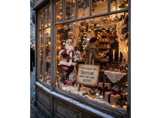 Vánoční kovová stojací cedule Santa Claus - 50*2*96 cm