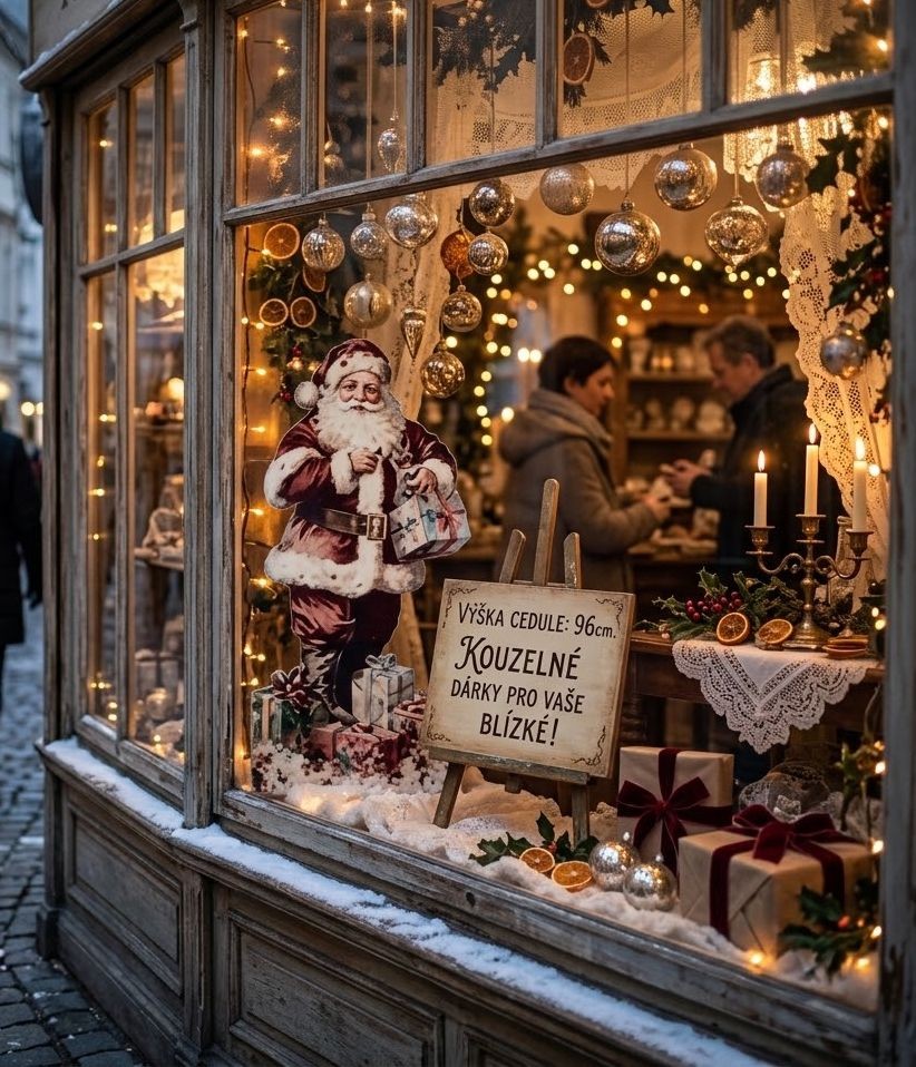 Vánoční kovová stojací cedule Santa Claus - 50*2*96 cm