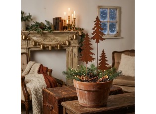 Rustikální rezavý zápich stromek Christmas Tree Rust L - 11*1*52 cm