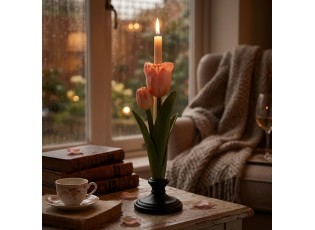 Svícen na úzkou svíčku ve tvaru tulipánu - 9*9*28 cm