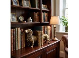 Zlaté antik zarážky na knihy jezevčík Dachshund Antique - 38*12*21 cm