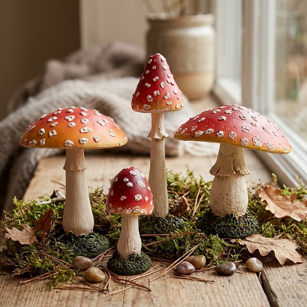 Dekorativní figurka muchomůrka - Ø 4*13 cm