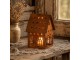 Rezavý svícen ve tvaru domku Rustic Charm - 12*12*18 cm Clayre & Eef