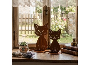 Rustikální rezavá dekorace kočka Cat Rust - 17*13*25 cm