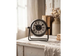 Hnědé antik kovové stolní hodiny Paris - 12*5*11 cm / 1*AA