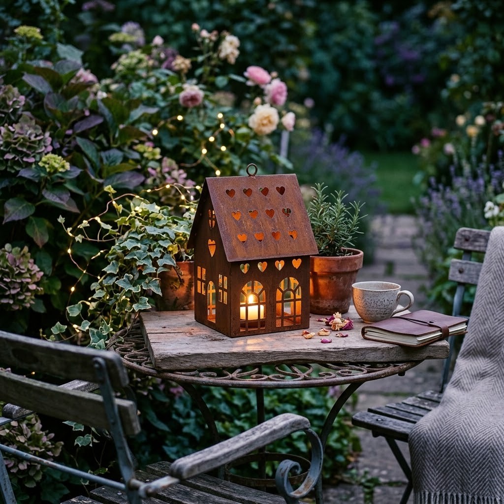 Rezavý svícen ve tvaru domku Rustic Charm - 14*15*22 cm Clayre & Eef Rezavý svícen ve tvaru domku Rustic Charm - 14*15*22 cm Clayre & Eef