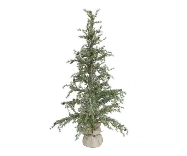 Zasněžený vánoční borovicový stromek v jutě a se šiškami Pine Tree - 70*150 cm Chic Antique