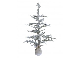 Zasněžený vánoční borovicový stromek v jutě a se šiškami Pine Tree - 55*120 cm