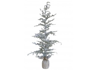 Zasněžený vánoční borovicový stromek v jutě a se šiškami Pine Tree - 65*180 cm
